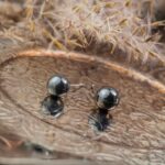 hématite boucles d'oreilles 6mm
