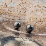 hématite boucles d'oreilles 8mm