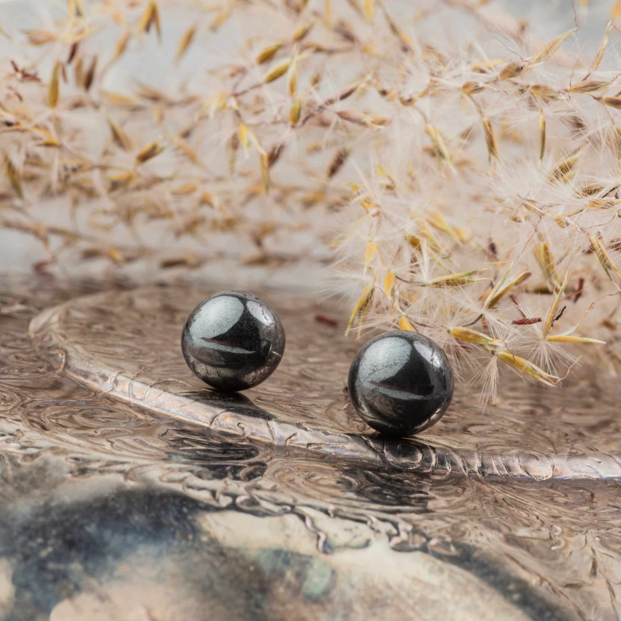 hématite boucles d'oreilles 8mm hématite boucles d'oreilles 8mm