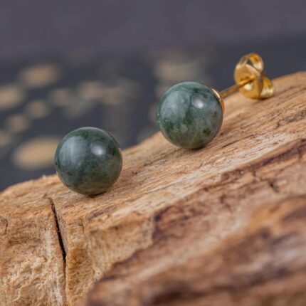 jade boucles d'oreilles 8mm