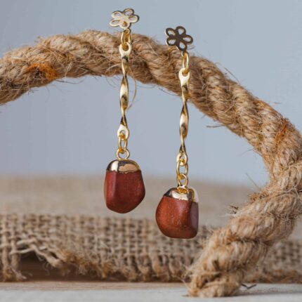 jaspe boucles d'oreilles longues
