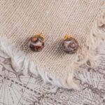 jaspe léopard boucles d'oreilles 8mm