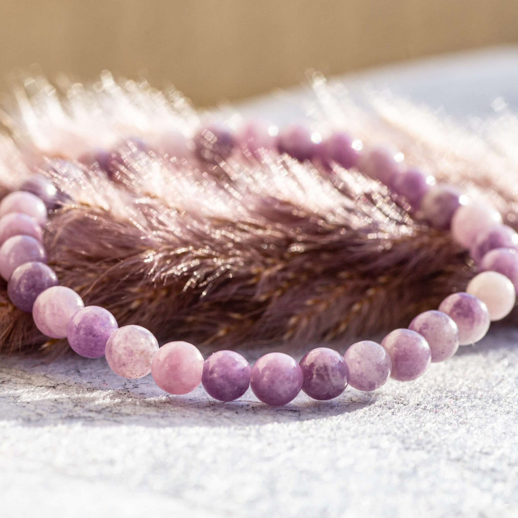 bracelet lépidolite 6mm bracelet lépidolite 6mm