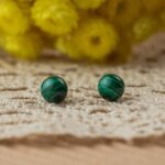 malachite boucles d'oreilles 6mm
