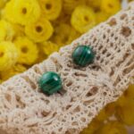 malachite boucles d'oreilles 8mm