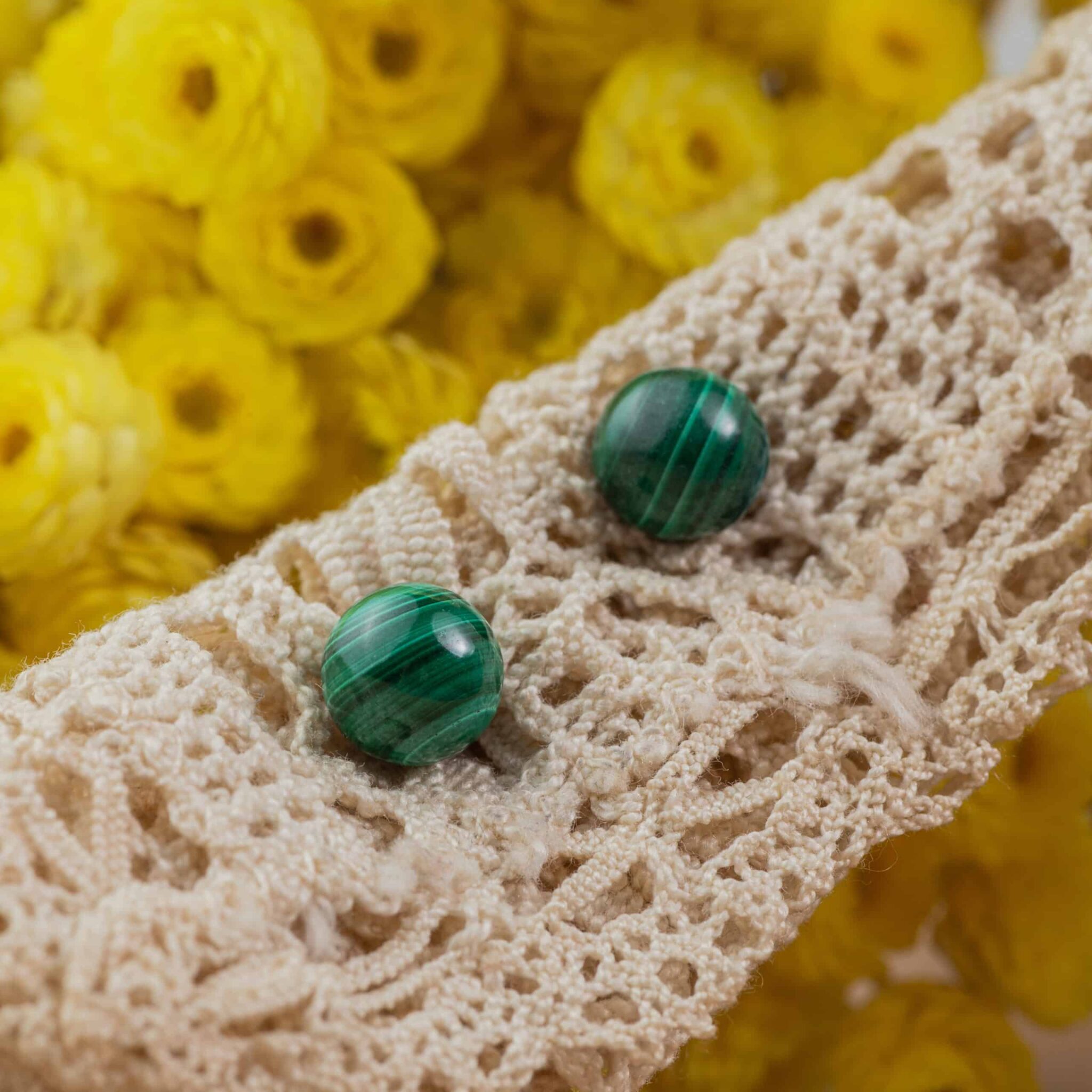 malachite boucles d'oreilles 8mm malachite boucles d'oreilles 8mm