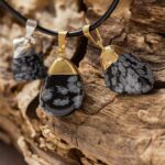 obsidienne flocon de neige pendentif