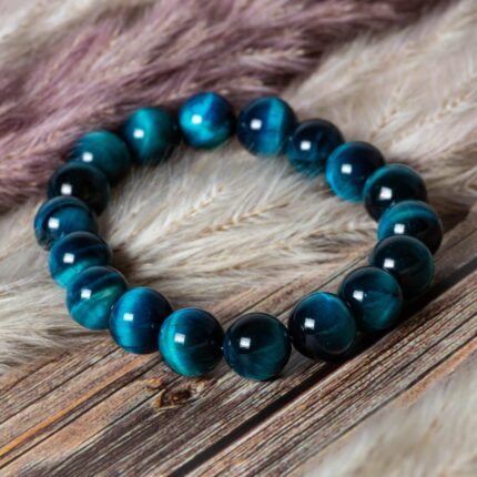 bracelet oeil de tigre bleu 10mm