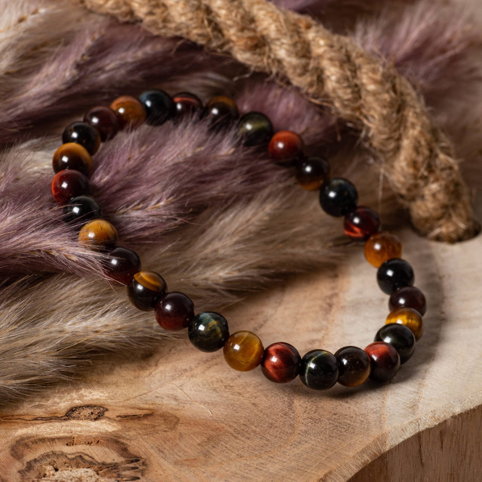 bracelet oeil de faucon & tigre & taureau 6mm bracelet oeil de faucon & tigre & taureau 6mm
