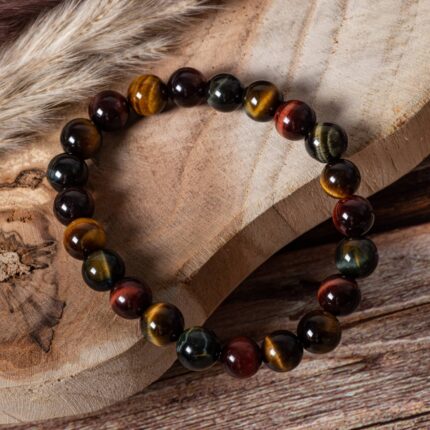 bracelet oeil de tigre & taureau & faucon 8mm