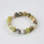 Bracelet de perles en pierres naturelles vertes et grises