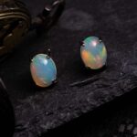 opale clous d'oreilles 9mm