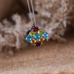 pierres multicolores pendentif 15mm
