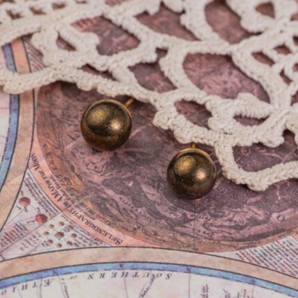 pyrite boucles d'oreilles 8mm
