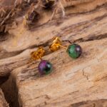 rubis sur zoïsite boucles d'oreilles 6mm