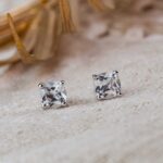 topaze blanche boucles d'oreilles 5mm