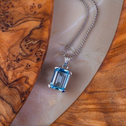 topaze bleue pendentif 15mm