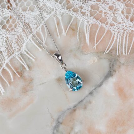 topaze bleue pendentif poire