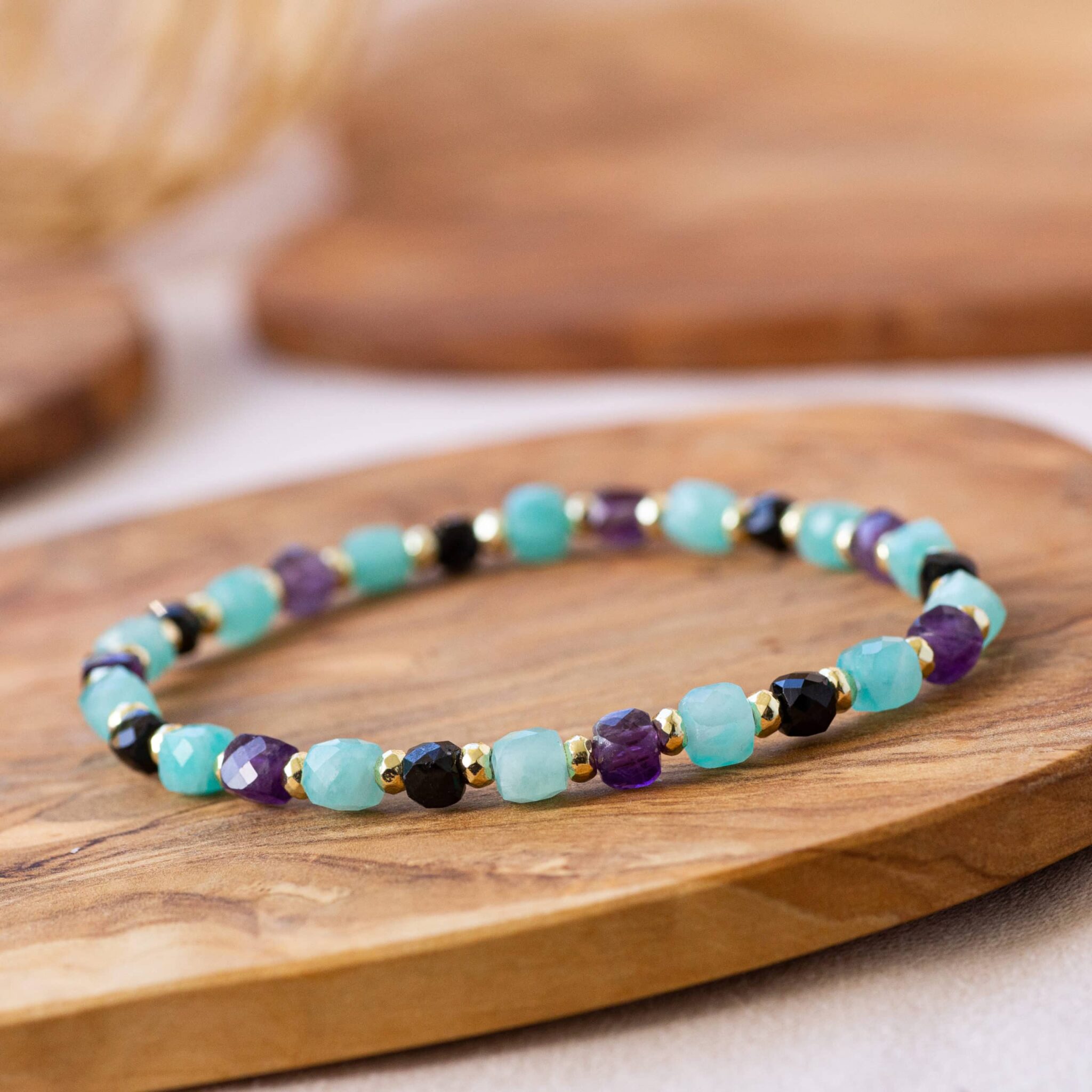 bracelet tourmaline, amazonite & améthyste sophia bracelet tourmaline, amazonite & améthyste sophia
