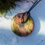 Pendentif Donut Pi en Unakite